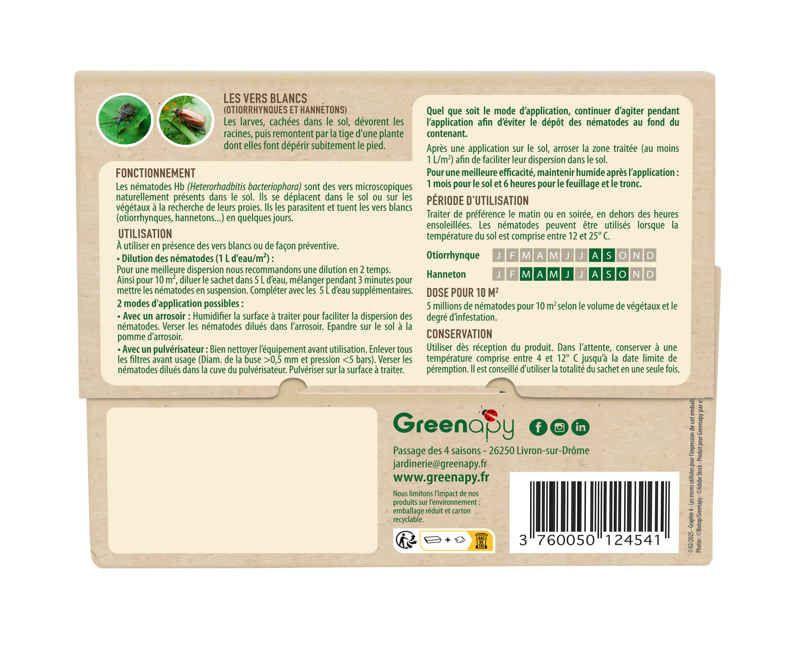 Greenapy - Nématodes anti vers blancs Heterorhabditis bacteriophora 1 boîte de 5 millions - Greenapy - Image 8