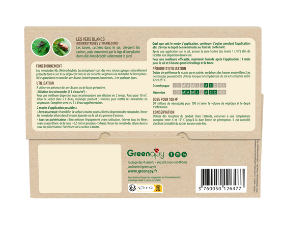 Greenapy - Nématodes anti vers blancs Heterorhabditis bacteriophora boîte de 50 millions - Greenapy - Image 8