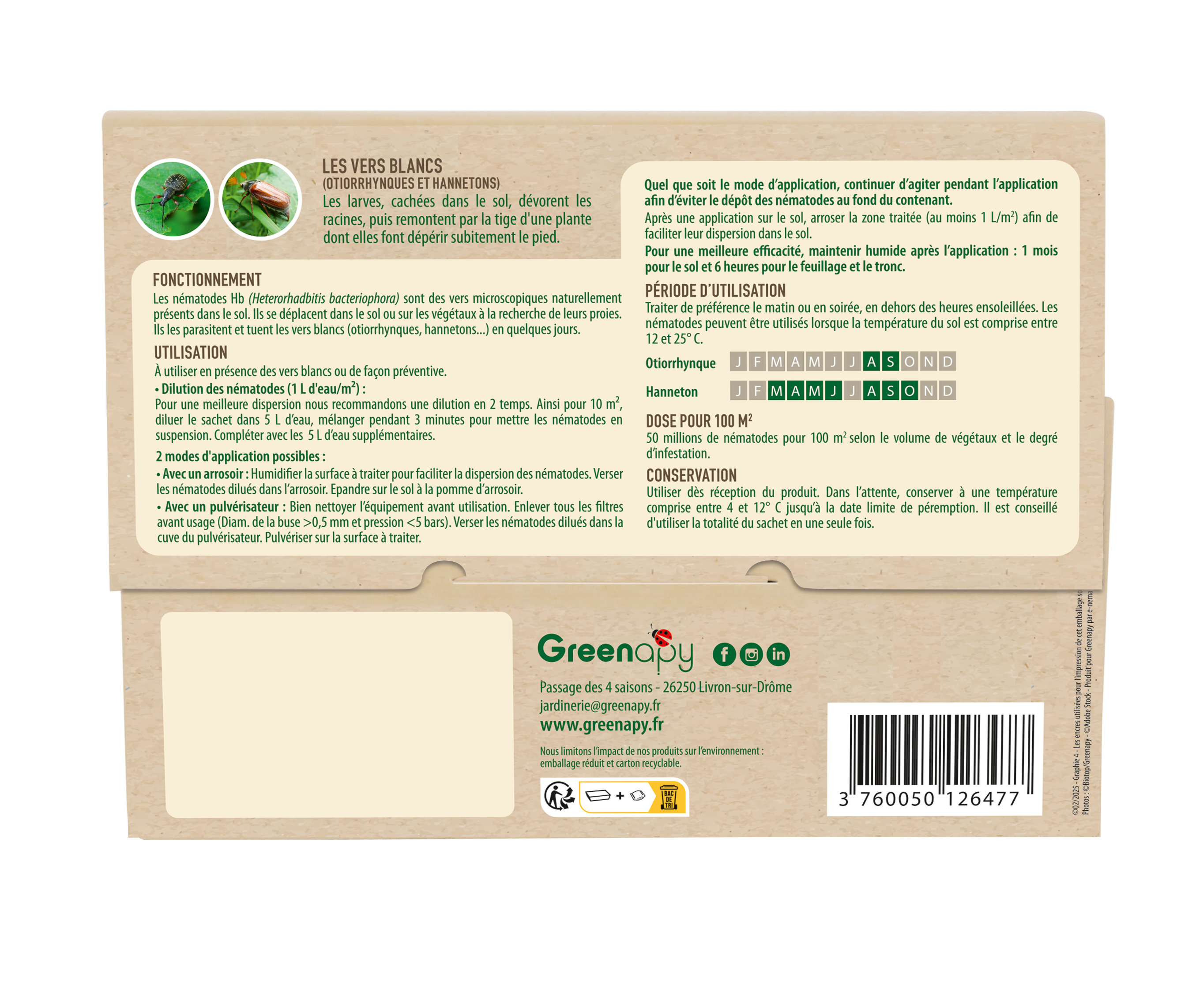 Greenapy - Nématodes anti vers blancs Heterorhabditis bacteriophora boîte de 50 millions - Greenapy - Image 8