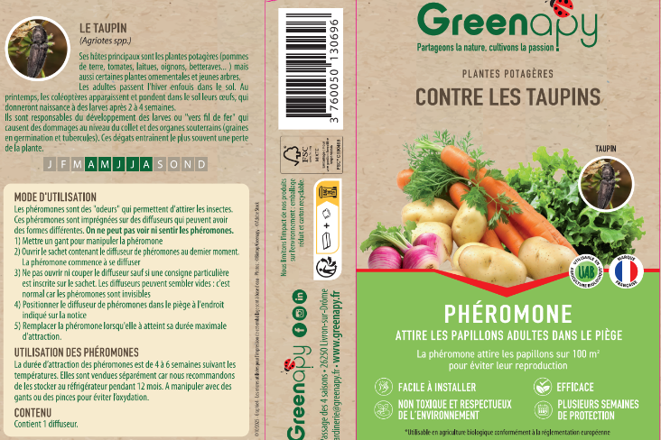 Greenapy - Phéromone Taupins Agriotes spp. (taupin) boîte d'1 capsule - Greenapy - Image 1