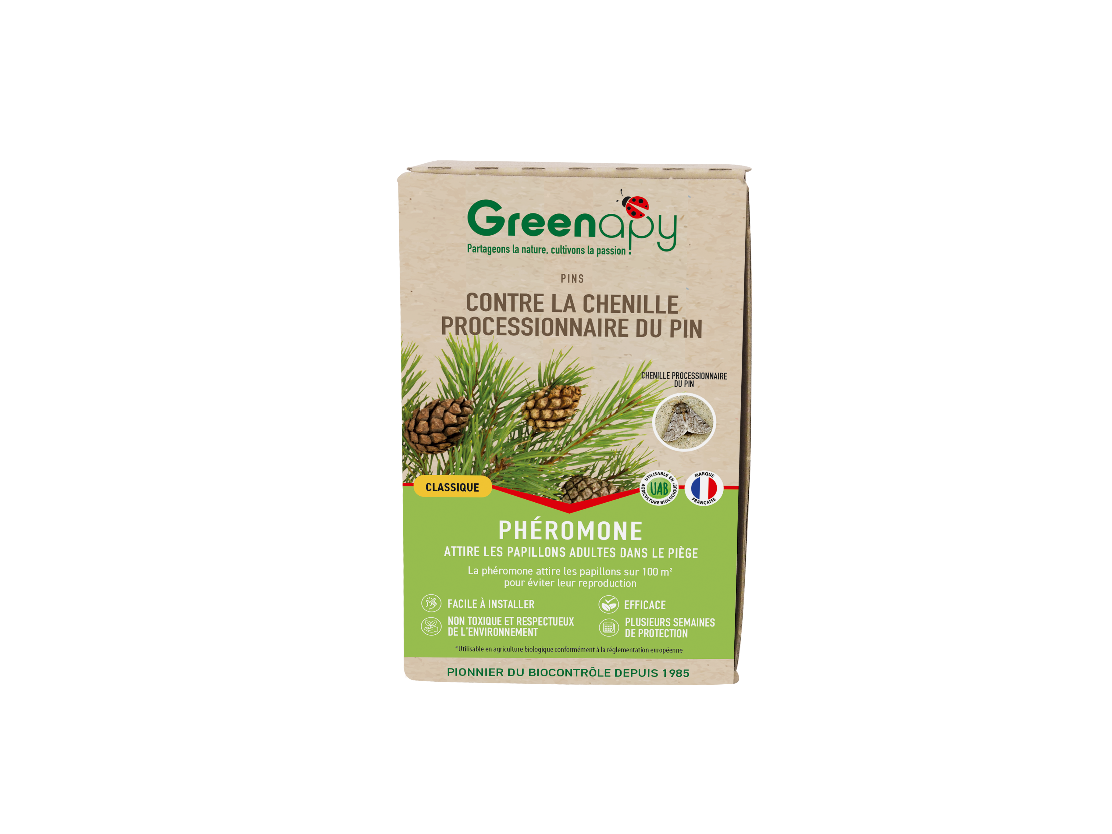Greenapy - Phéromone chenille processionnaire du pin Thaumetopoea pityocampa boîte de 2 capsules – Greenapy - Image 1