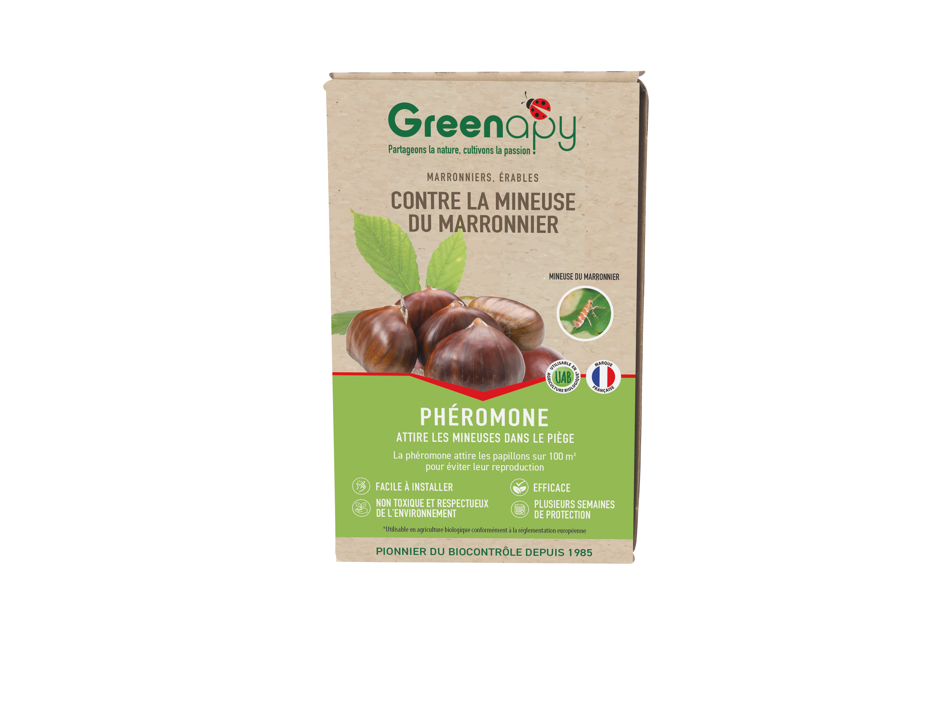 Greenapy - Phéromone Mineuse du marronnier Cameraria ohridella boîte de 2 capsules - Greenapy - Image 1
