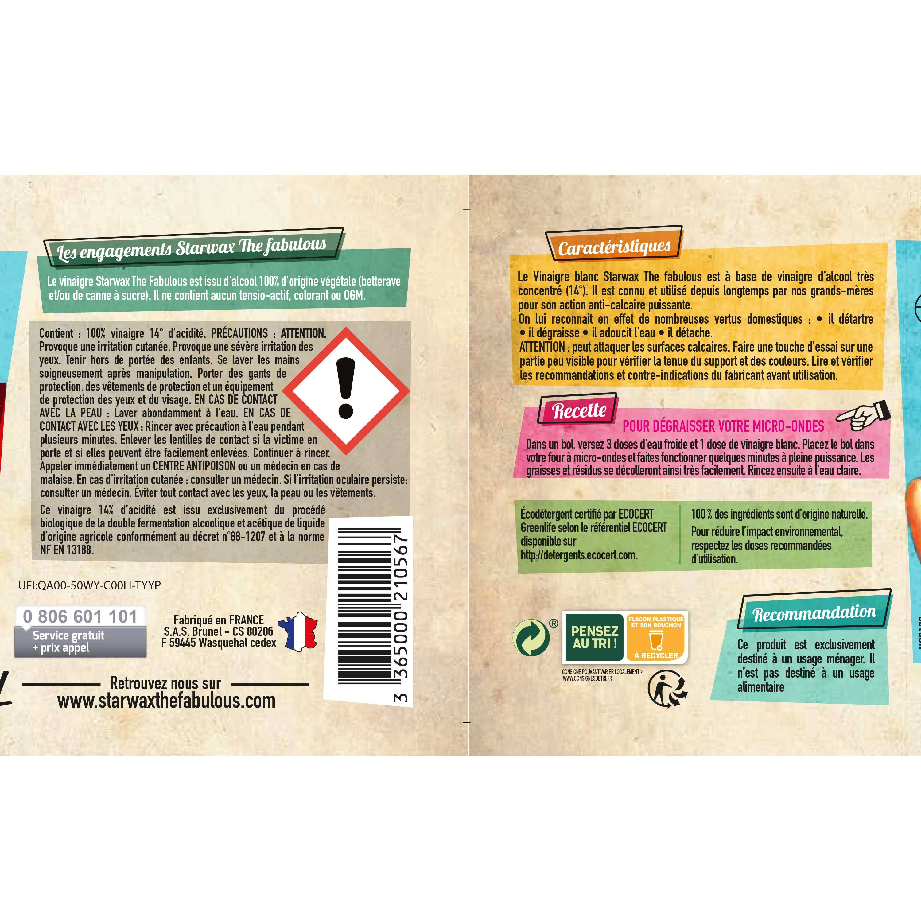 Starwax - Vinaigre blanc sans parfum 14° – VINAIGRE 14 - Image 2