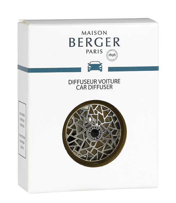 Maison Berger - Diffuseur Voiture Graphic Nickel Mat L.4,80 x l.4,20 x H.4,20 cm