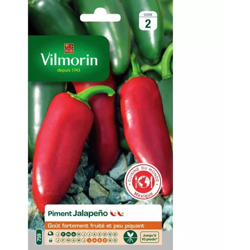 Vilmorin - Piment Jalapeno série 2 sachet graines 0,2 g - Vilmorin - Image 1