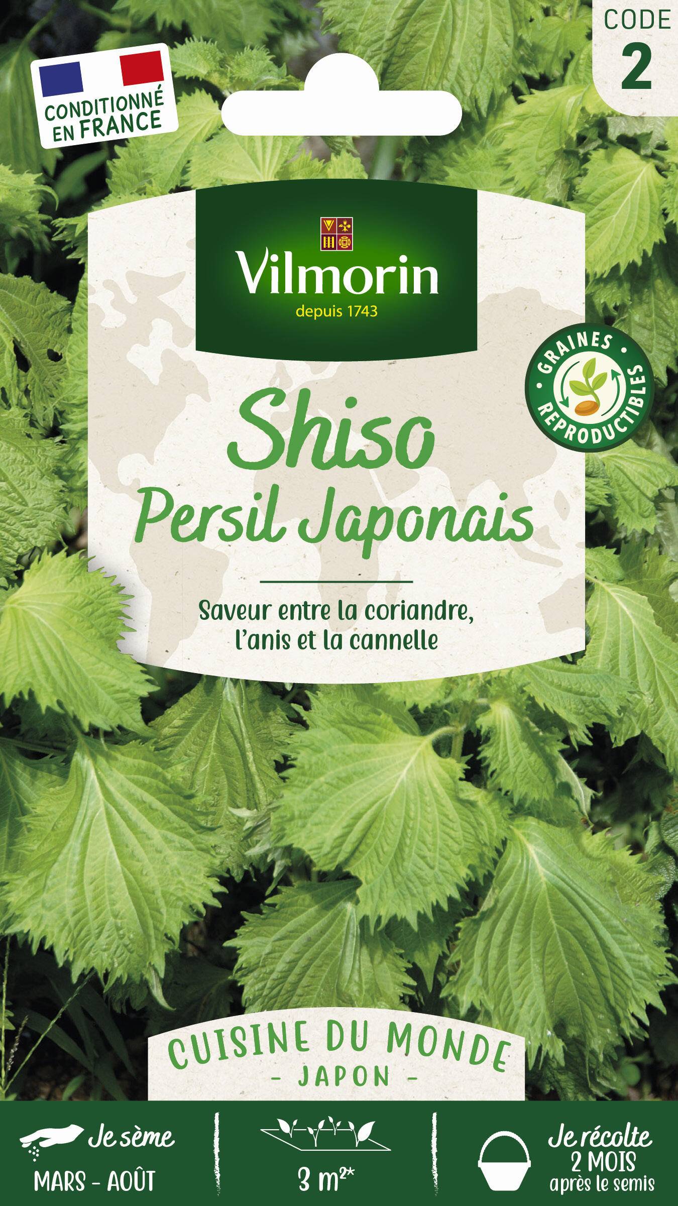 Vilmorin - Shiso vert persil japonais série 2 sachet graines 1 g - Vilmorin - Image 2