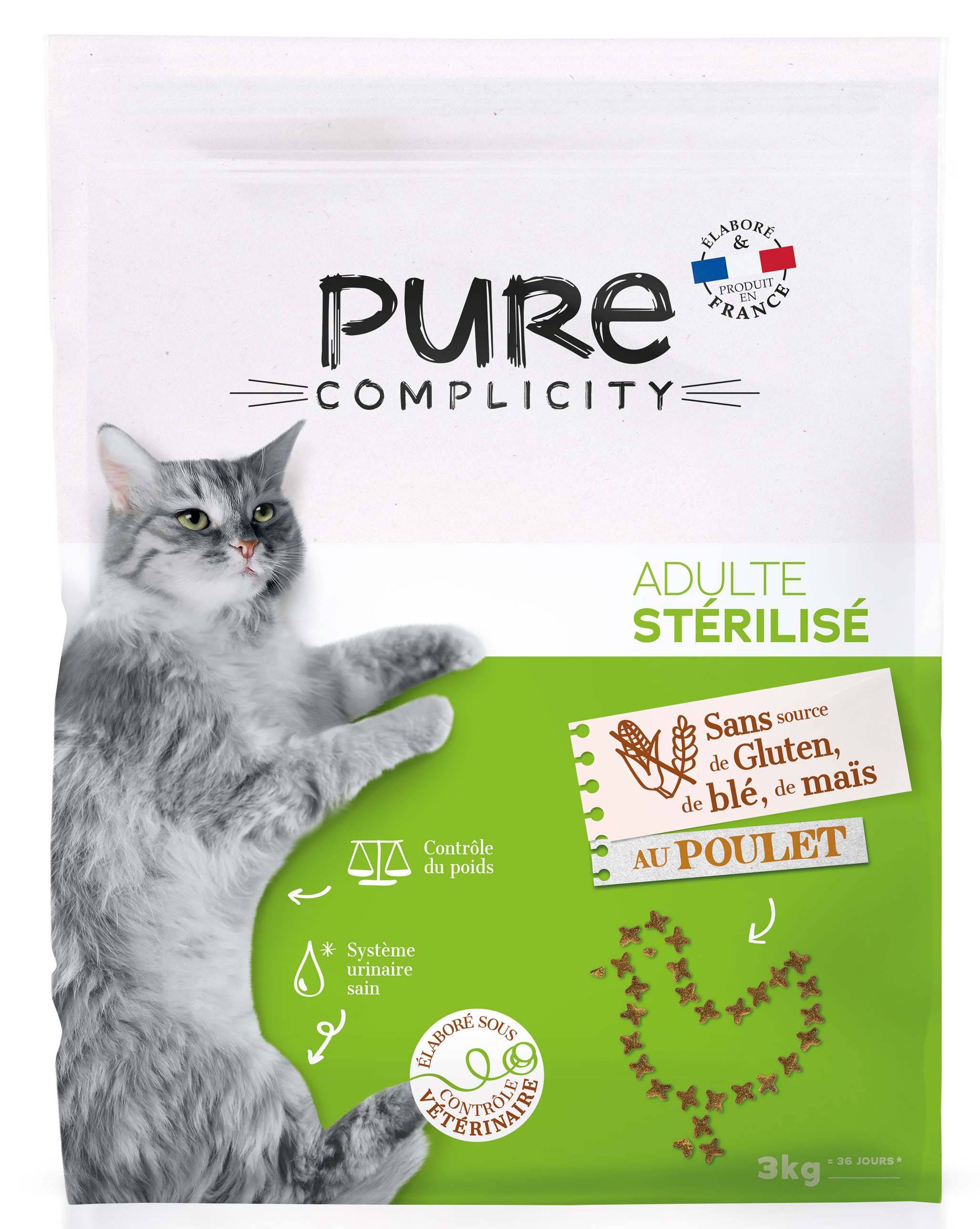 Pure Complicity - Croquettes chat stérilisé au poulet 3kg - Pure Complicity