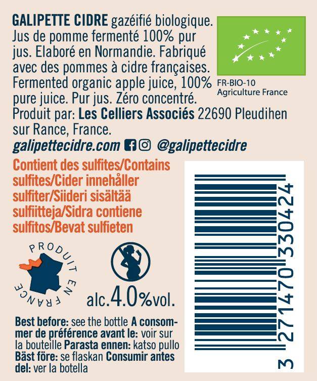 Les Celliers Associés - Cidre brut 33 cl - Galipette - Image 2