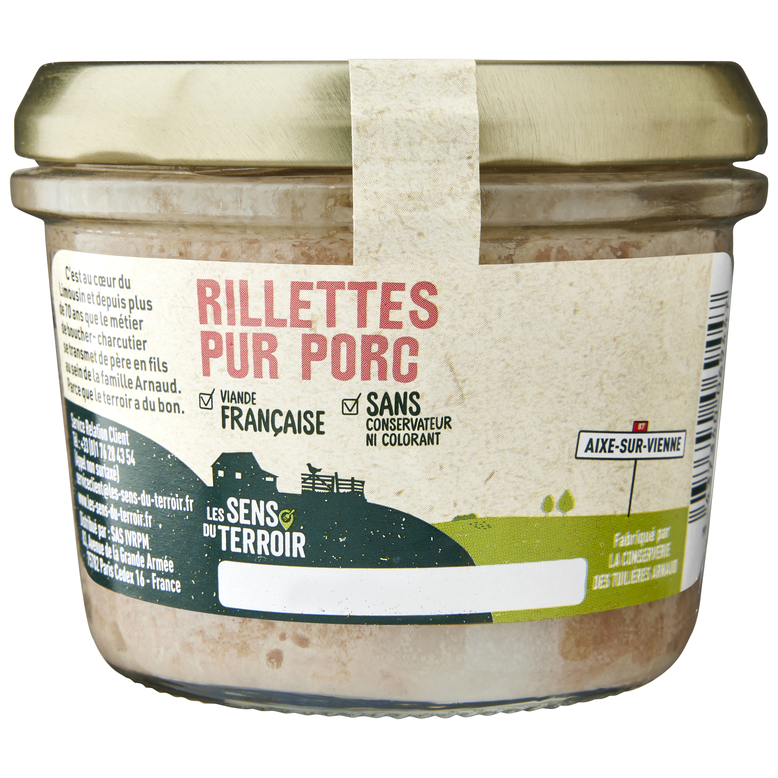 Les Sens du Terroir - Rillettes pur porc 180 g - Les Sens du Terroir