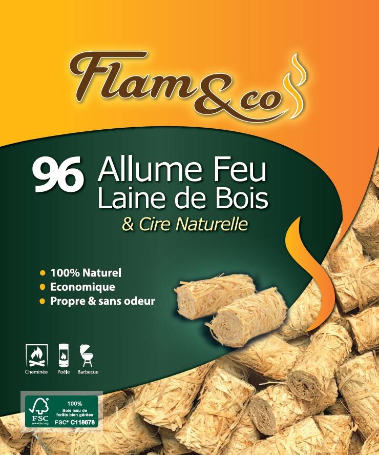 Flam&co - Flam&Co - Allume-feu Laine de Bois x 96 - Image 2