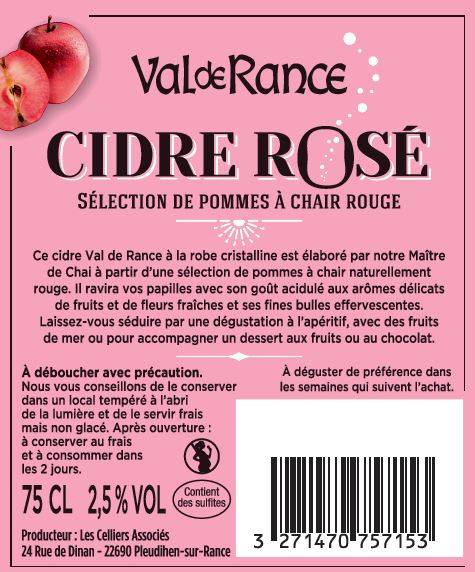 Val de rance - Cidre rosé 75 cl - Val de Rance - Image 2