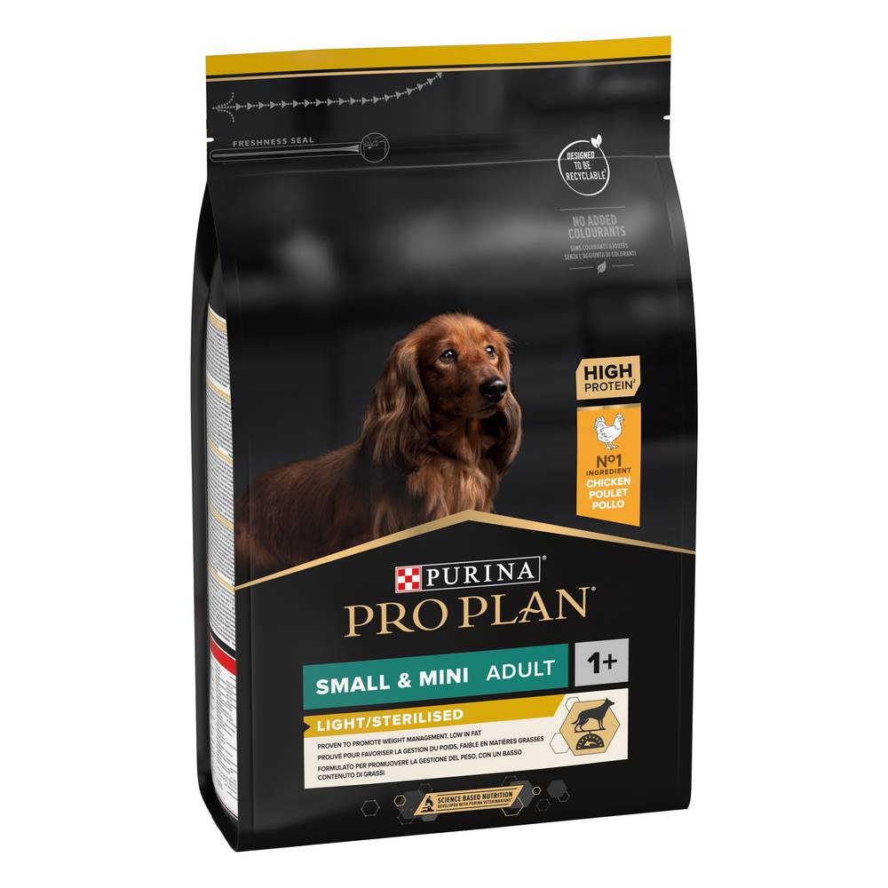 Purina Pro Plan - Croquettes chien Small et Mini Light Sterilised 3 kg - PRO PLAN - Image 1