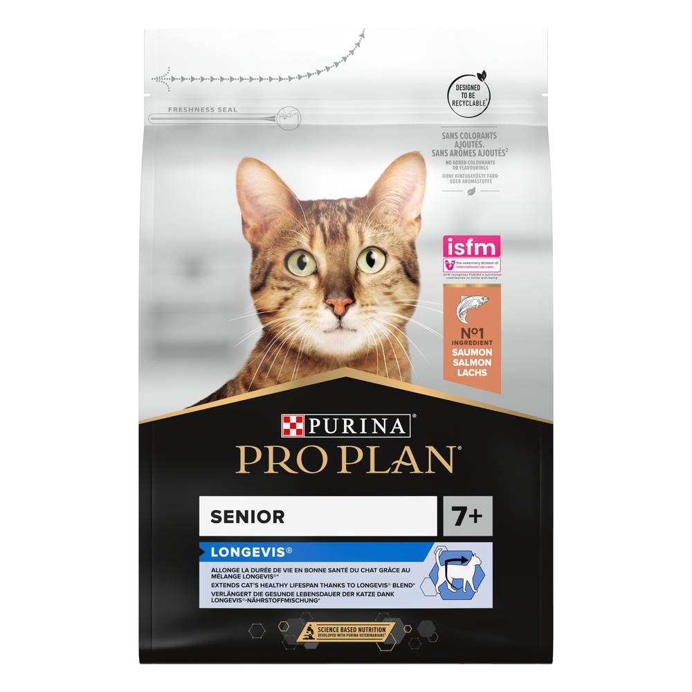 Purina Pro Plan - Croquettes chat Senior Saumon 3 kg - PRO PLAN - Image 1