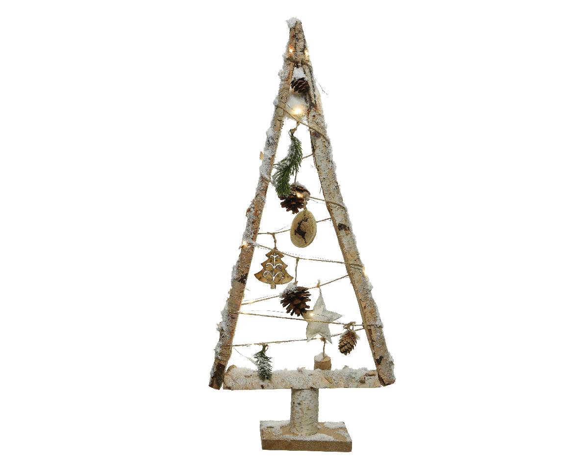 Luminéo - Sapin en hêtre lumineux avec LED - L.30 x l.8,5 x H.67 cm