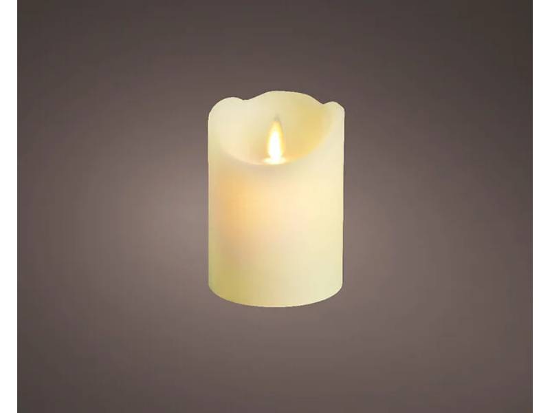 Luminéo - Luminéo - Bougie LED ondulée de couleur Crème - Ø.7,5 x H.10 cm