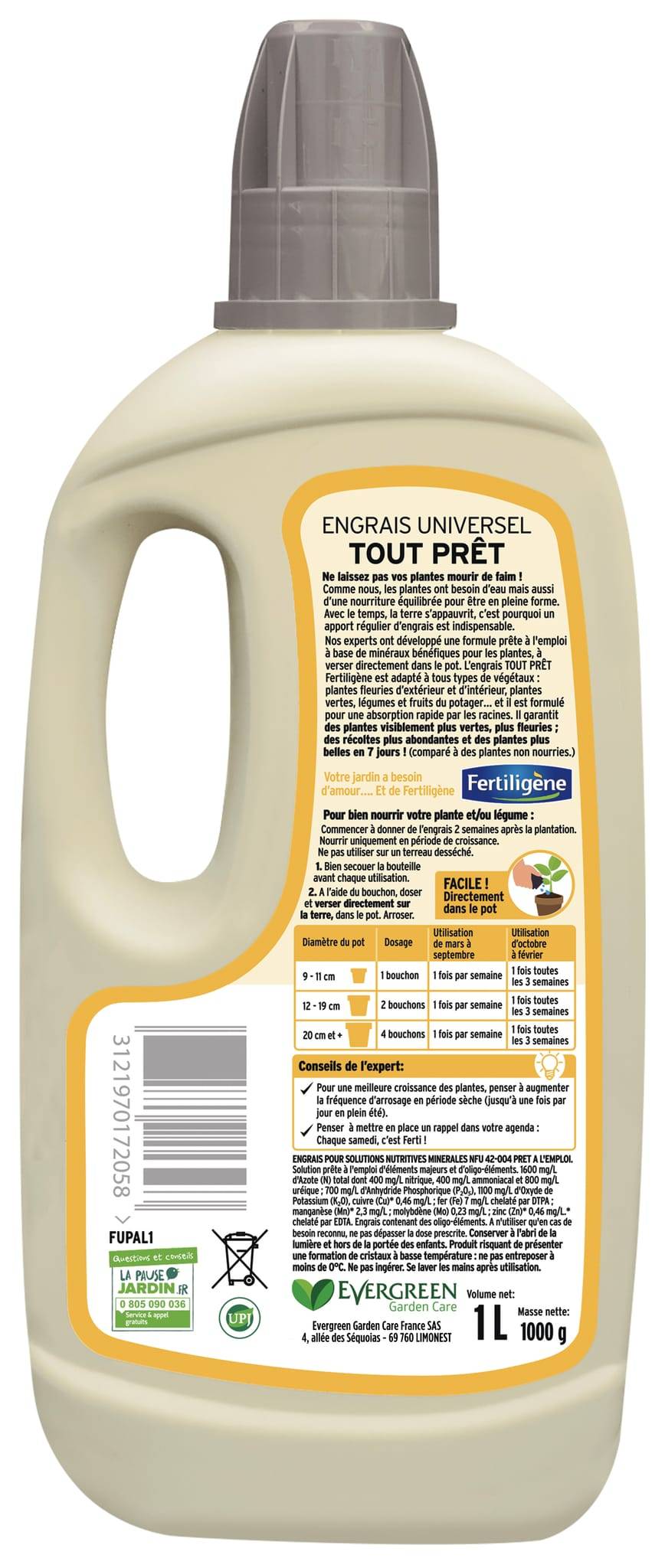 Fertiligène - Engrais  universel Prêt à l'emploi 1L - Image 3