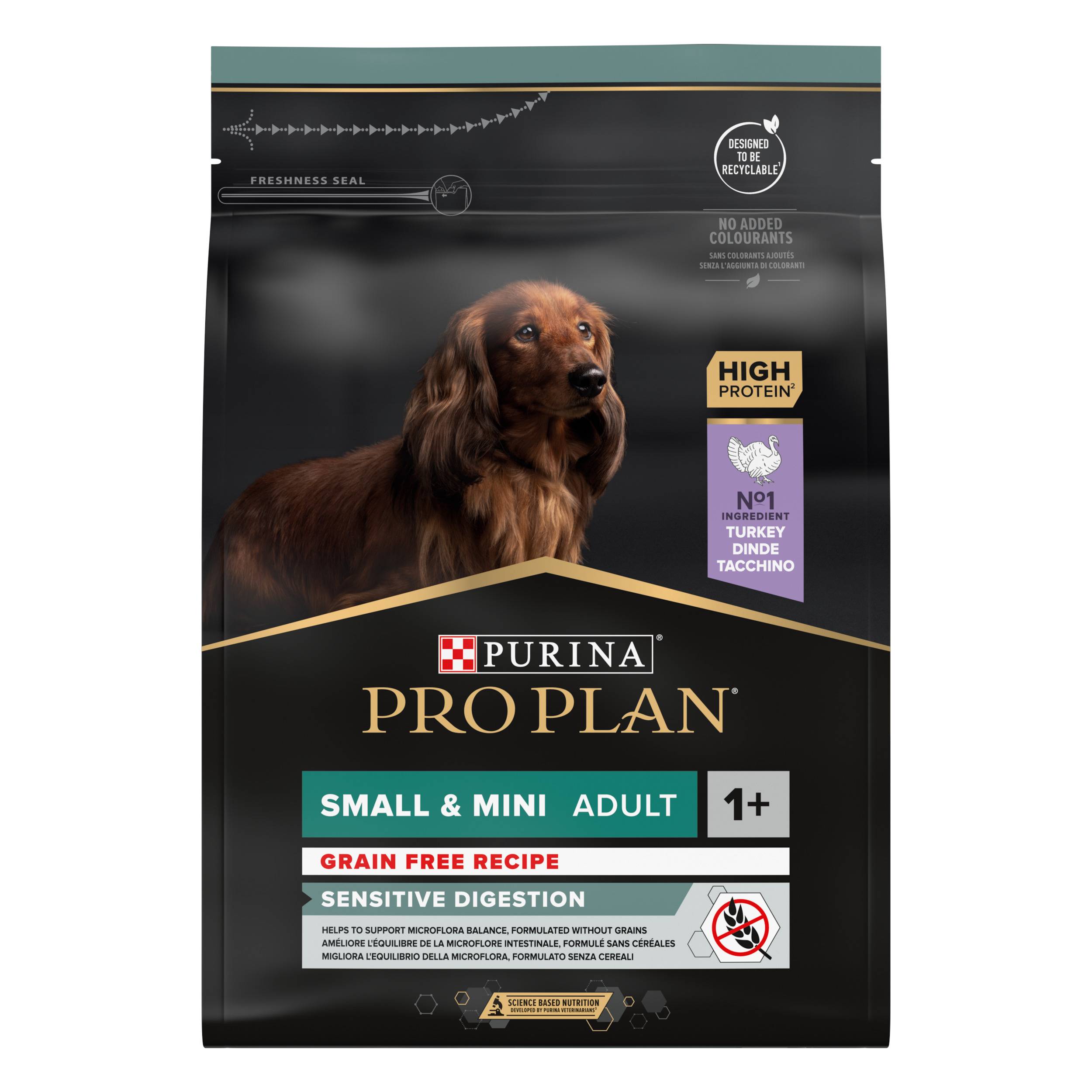 Purina Pro Plan - Croquettes petit chien Adulte Sensitive Digestion Dinde sans céréales 2,5 kg - PRO PLAN - Image 1