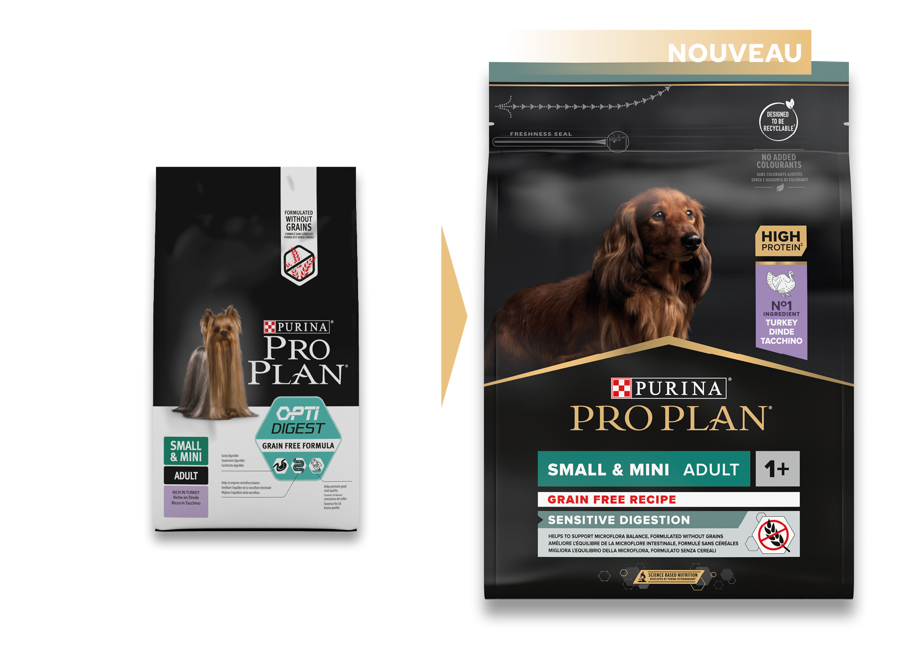 Purina Pro Plan - Croquettes petit chien Adulte Sensitive Digestion Dinde sans céréales 2,5 kg - PRO PLAN - Image 4