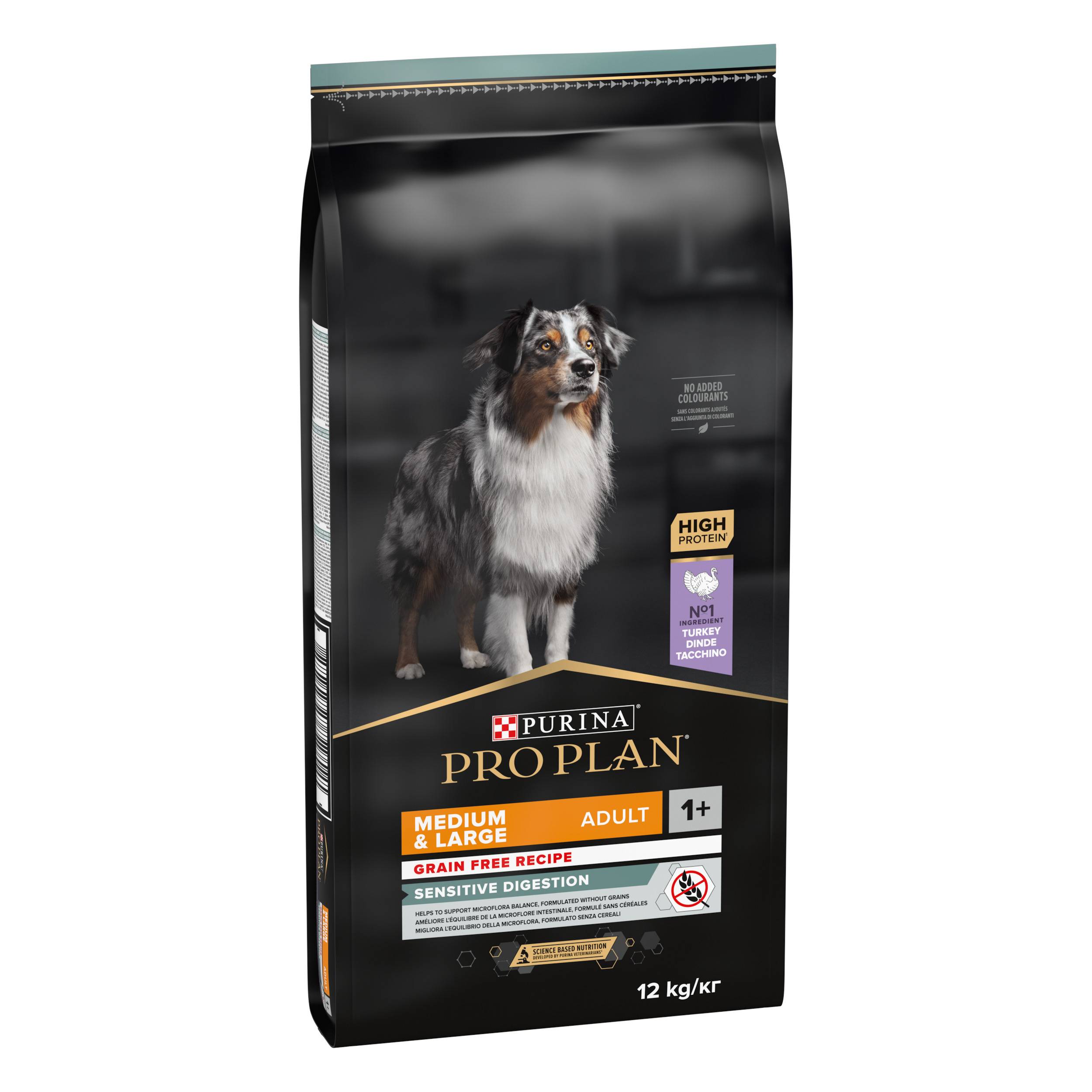 Purina One - Croquettes chien Adulte Medium Large Digestion sans céréales Dinde 12 kg - PRO PLAN - Image 1