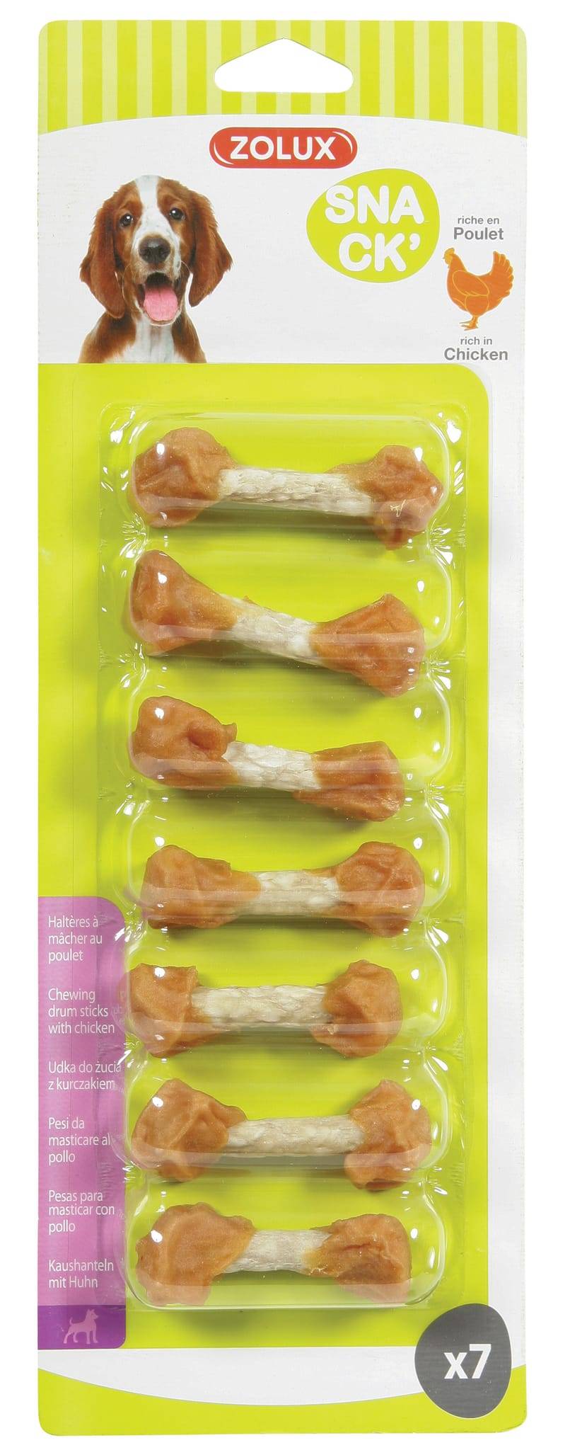 Zolux - Haltères à mâcher au poulet x7 pour chien - ZOLUX - Image 1