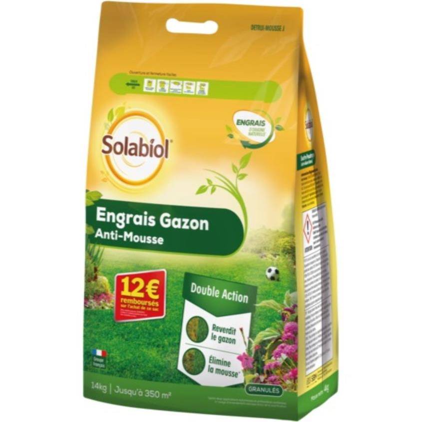 Solabiol - Engrais gazon anti-mousse SOLABIOL