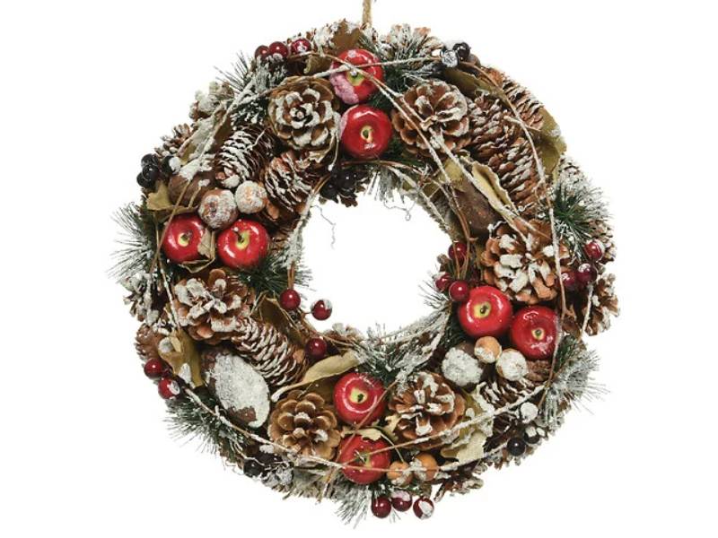 Kaemingk - Couronne décorative avec baies et brins enneigés Ø.33 x H.8,5 cm - Image 1