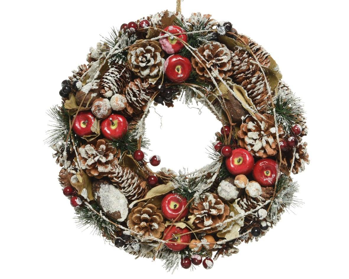 Kaemingk - Couronne décorative avec baies et brins enneigés Ø.33 x H.8,5 cm - Image 2