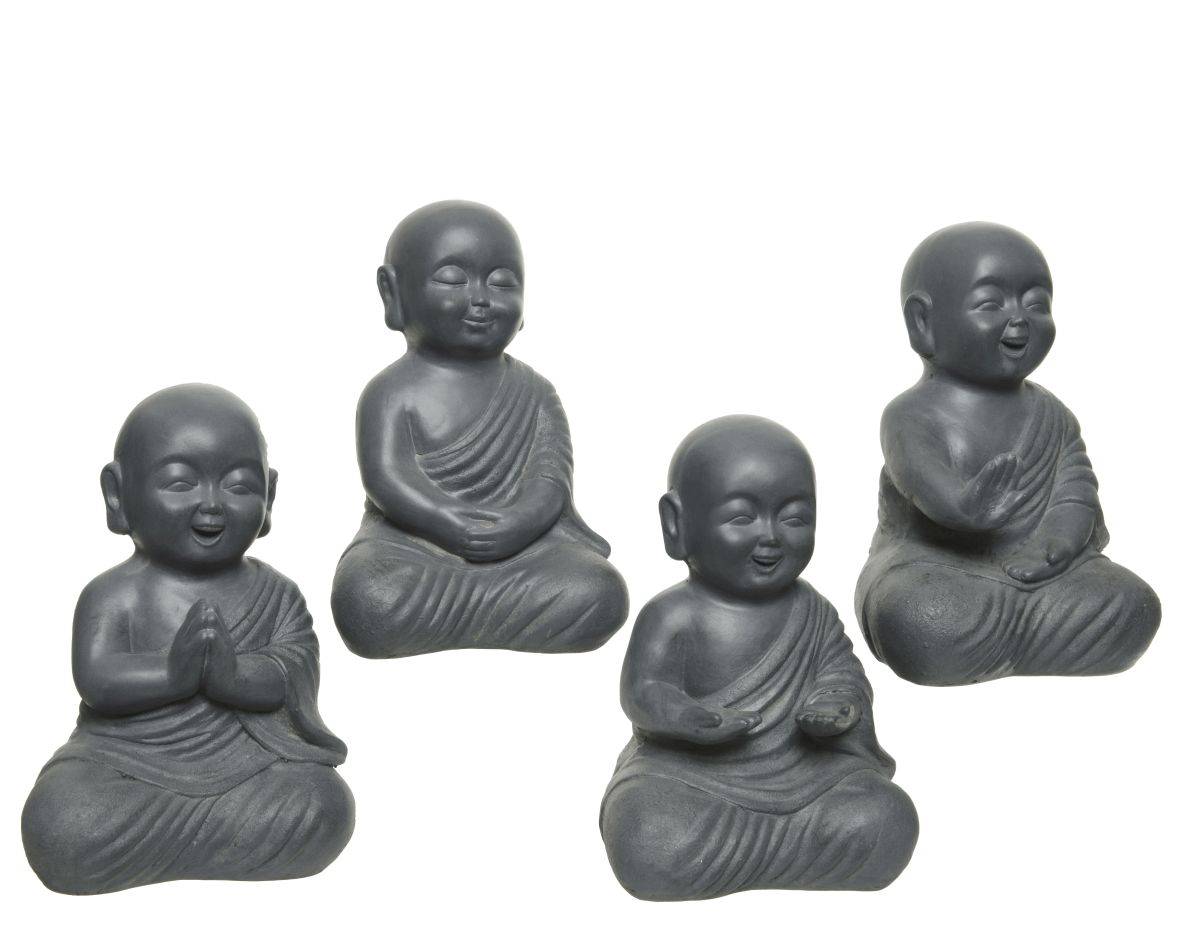 Decoris - Bouddha en fibre argile Anthracite L.23,5 x l.20 x H.35 cm - Image 1