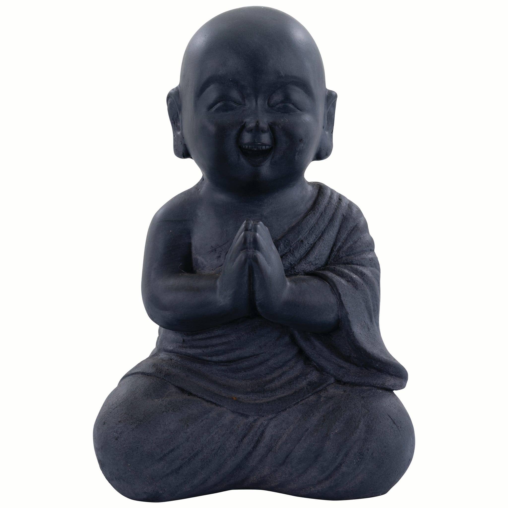 Decoris - Bouddha en fibre argile Anthracite L.23,5 x l.20 x H.35 cm - Image 6