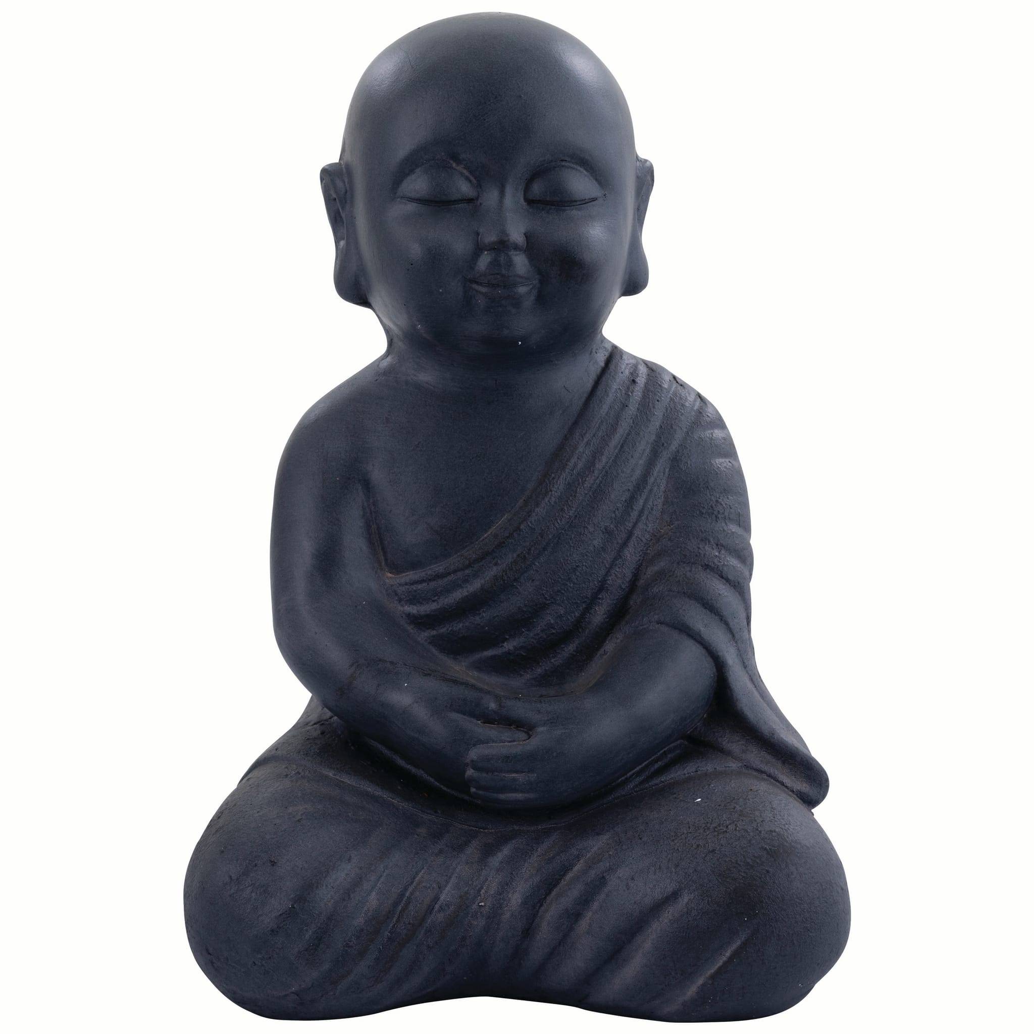 Decoris - Bouddha en fibre argile Anthracite L.23,5 x l.20 x H.35 cm - Image 4