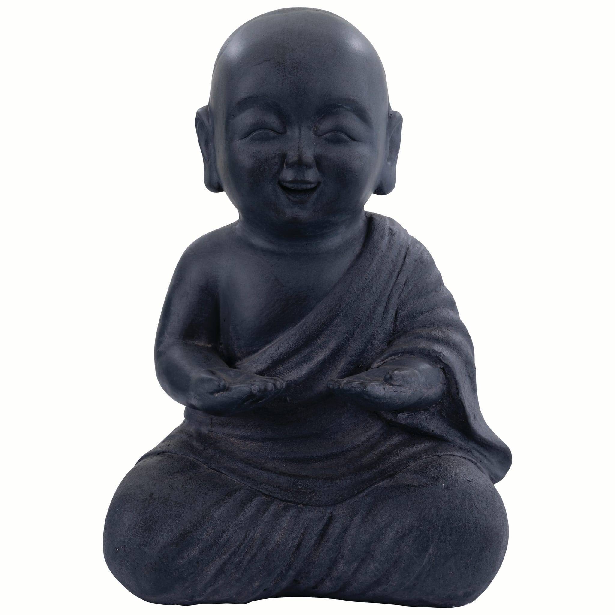 Decoris - Bouddha en fibre argile Anthracite L.23,5 x l.20 x H.35 cm - Image 5