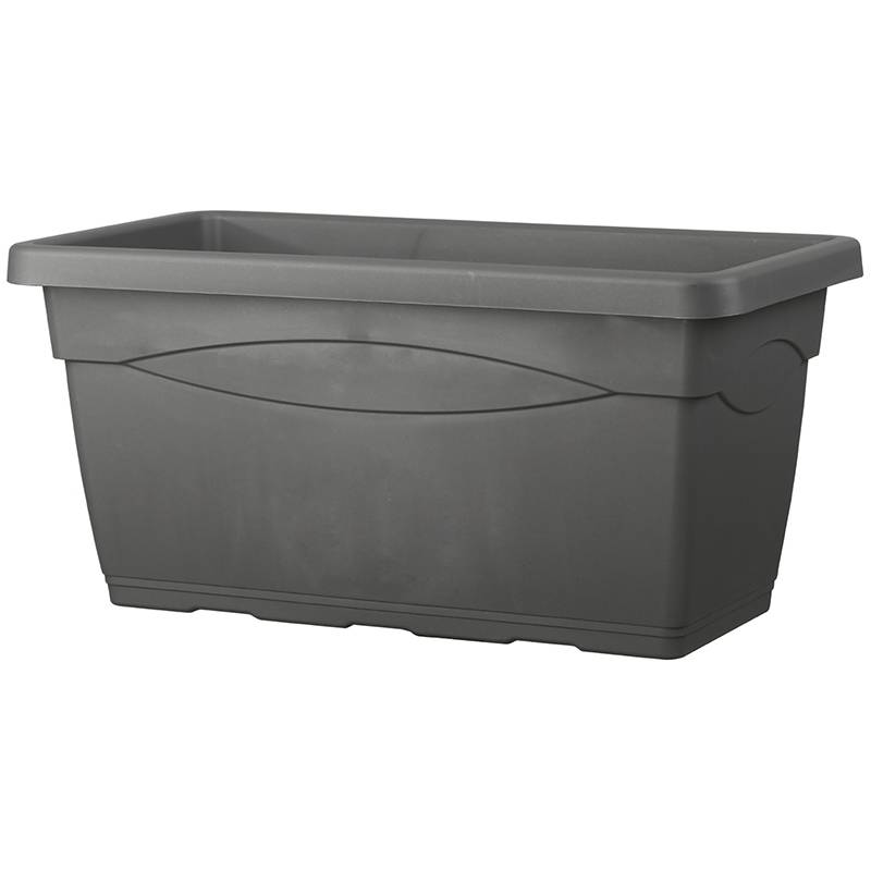 Deroma - Bac à Fleurs Rectangulaire Recyclat Anthracite - DEROMA - Image 1