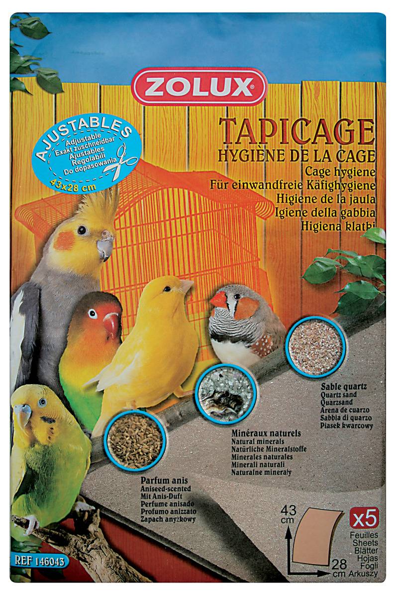 Zolux - Zolux - Feuilles sablées pour fond de cage x5