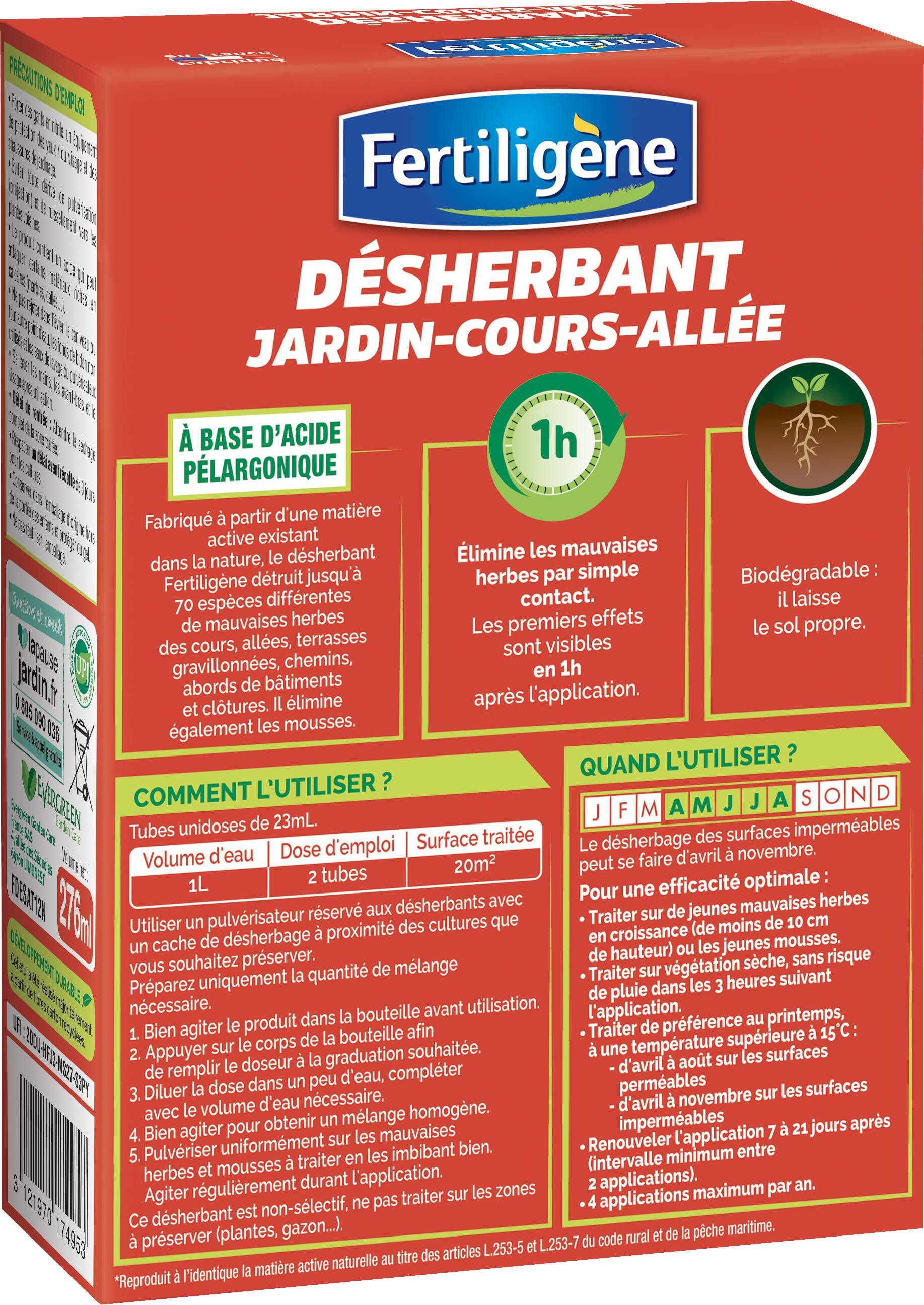Fertiligène - Désherbant Concentré Jardin Cours Allées Tubes 12 tubes 120m² - Image 3