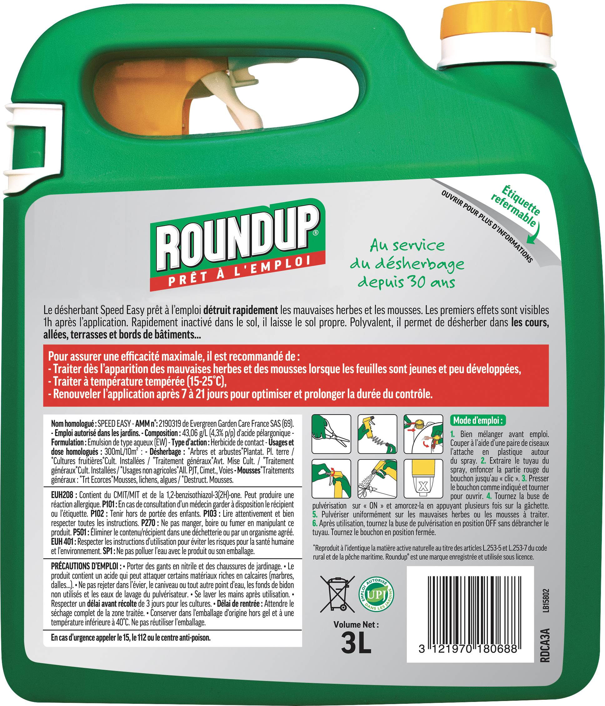Roundup - Désherbant Allée terrasse 3L Pulvérisateur - Image 2