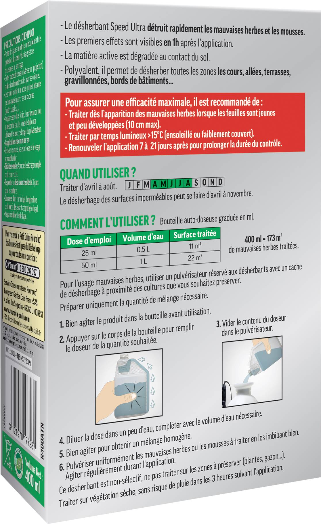 Roundup - Désherbant Concentré Allées Terrasses 400mL - Image 2