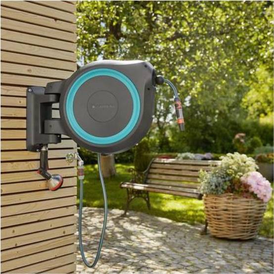 Gardena - Dévidoir automatique mural tuyau L.25 m Ø int 13 mm RollUp M/L Bleu – Gardena - Image 4