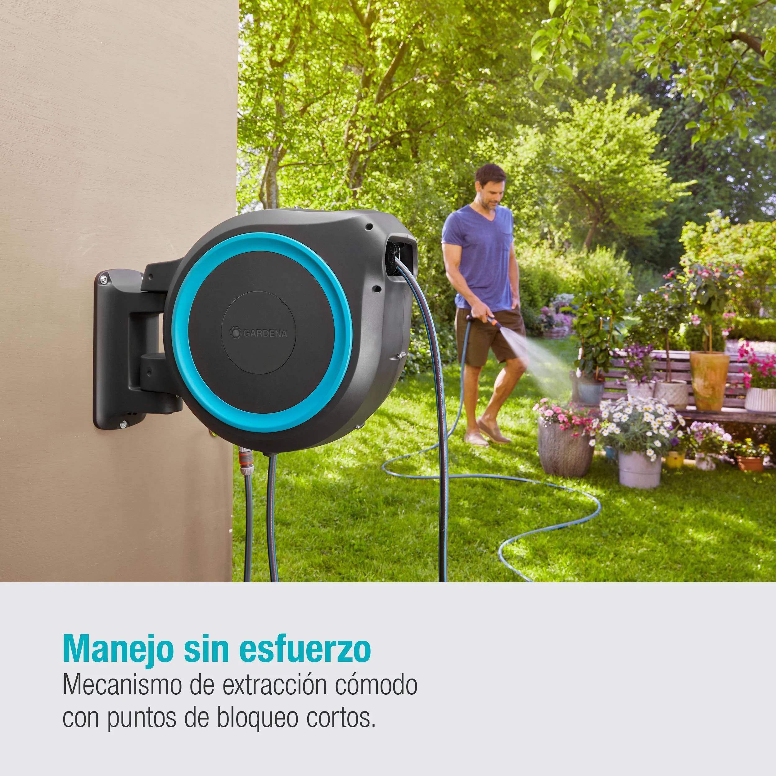 Gardena - Dévidoir automatique mural tuyau L.25 m Ø int 13 mm RollUp M/L Bleu – Gardena - Image 10