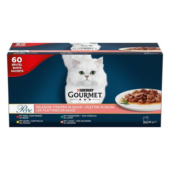 Purina Gourmet - Sachets chat Les Filettines en Sauce Multivariété 60x85 g- GOURMET PERLE - Image 1