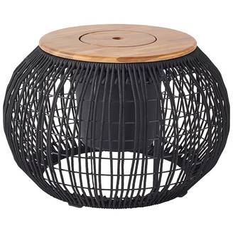 Decoris - Decoris - Table d'appoint Seville en corde noir Ø.58 x H.37 cm