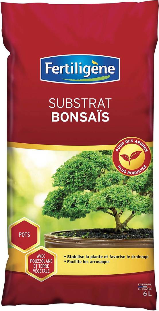 Fertiligène - Substrat bonsaï prêt à l'emploi terre végétale noire L.210 mm H.30 mm - Fertiligene - Image 1