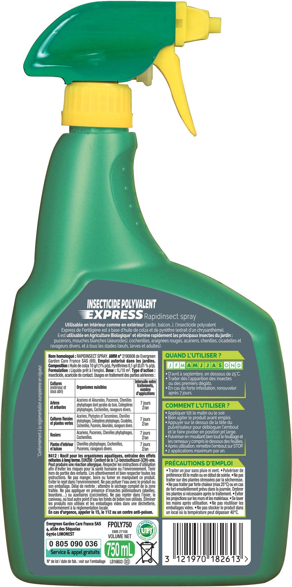 Fertiligène - Insecticide Polyvalent Express Prêt à l'emploi 750 ml - FERTILIGENE - Image 2