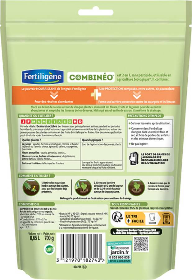 Fertiligène - Combinéo nourrit et protège potager 700g - Image 3
