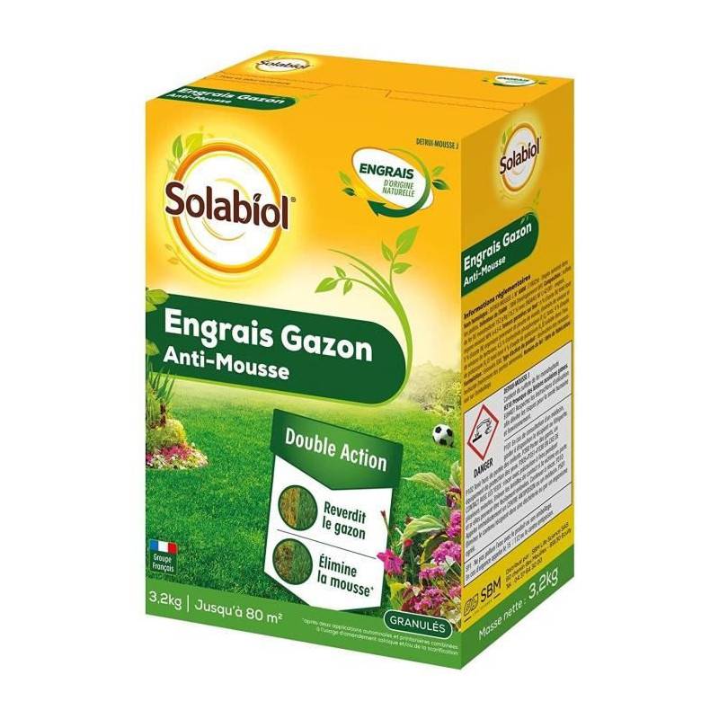 No Name - Engrais gazon anti-mousse action double 3,2 kg vert - Solabiol - Image 5