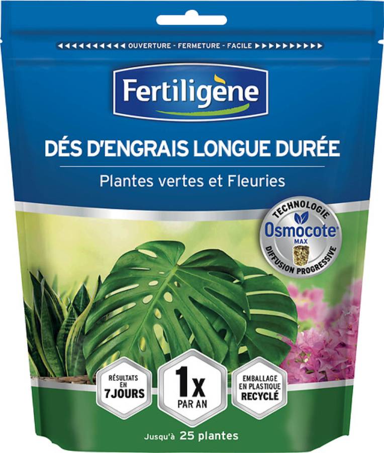 Fertiligène - Dés d'engrais longue durée  Plantes vertes et fleuries 25 dés - Image 1