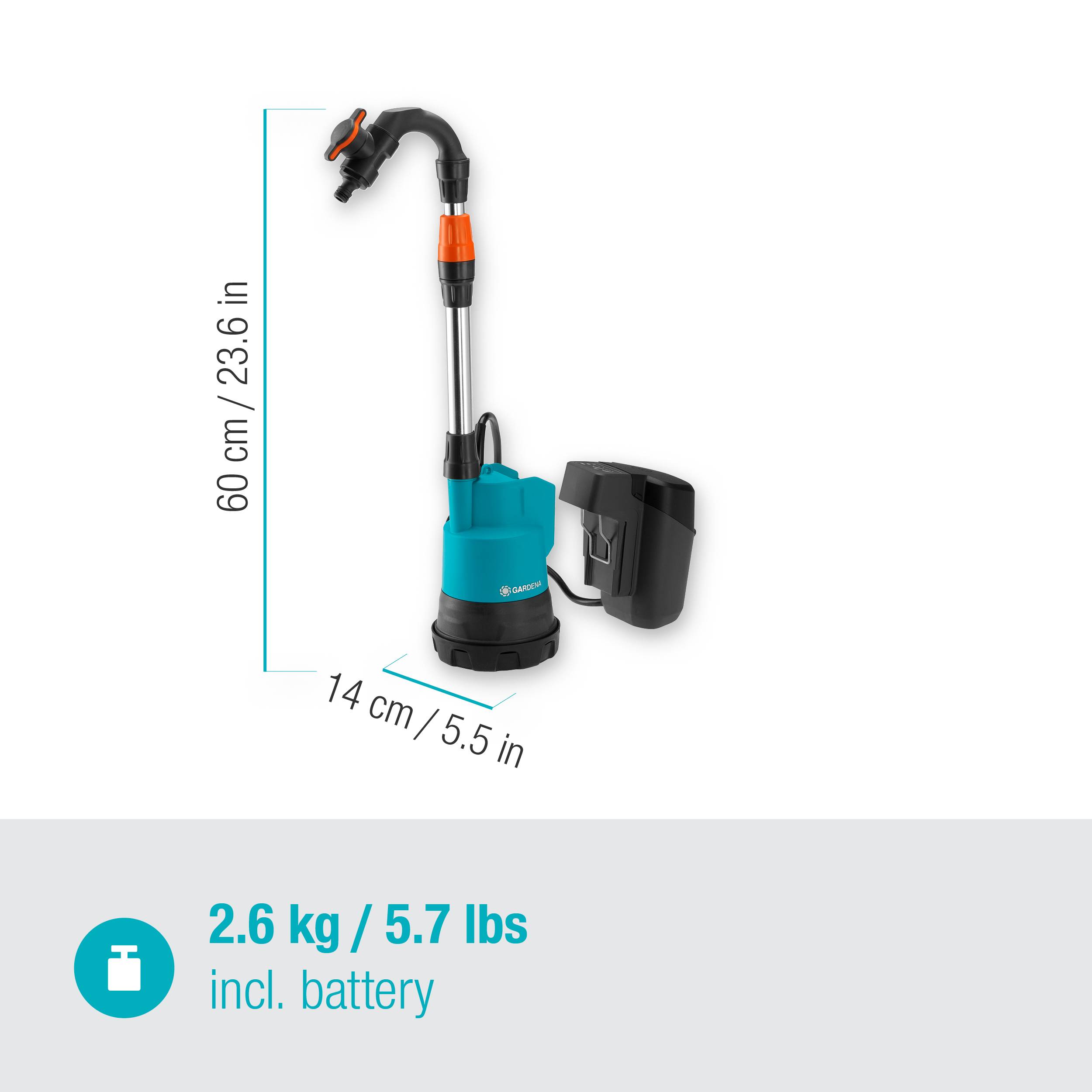 Pompe pour collecteur d'eau de pluie 2000/2 18V P4A GARDENA - Image 1