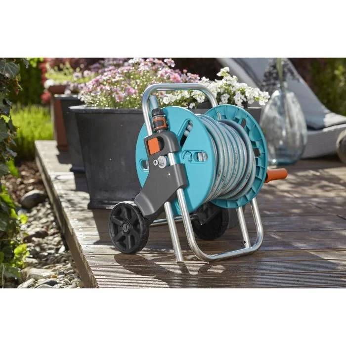 Gardena - Dévidoir de jardin Aquaroll S acier inoxydable avec tuyau L. 20 m – Gardena - Image 9