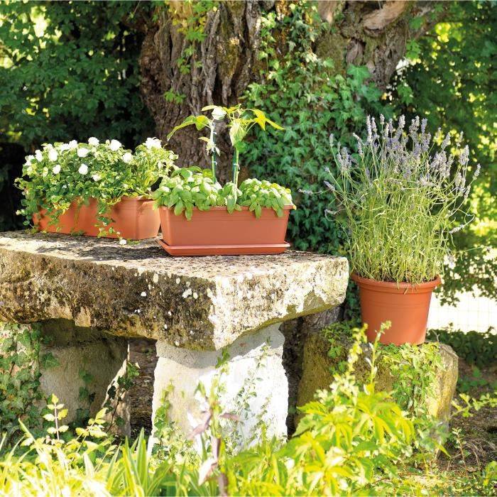 Jardinière Day R Cotto recyclat terre rouge L.60 cm H.14.5 cm - Deroma - Image 4