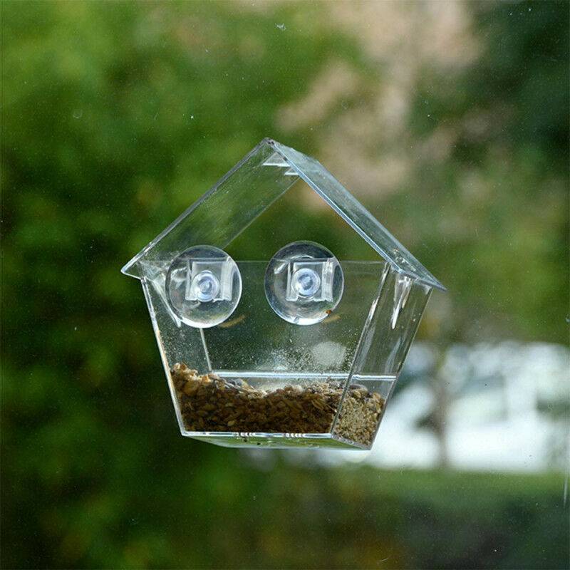 Mangeoire Oiseaux Fenêtre Plastique Transparent - - Image 2