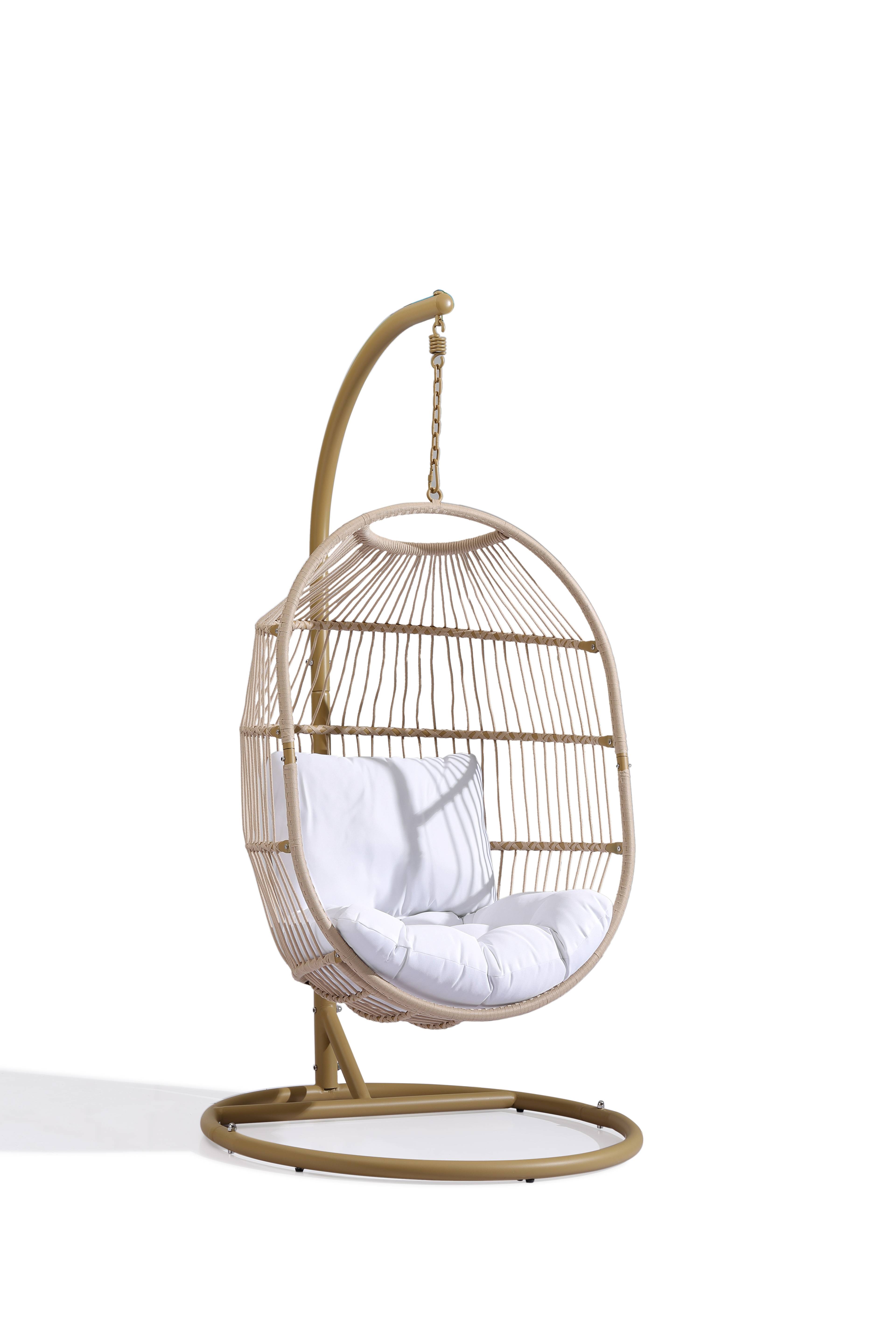 Ecloz - Fauteuil oeuf suspendu de jardin acier cordage naturel Poket ECLOZ - Image 1